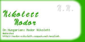nikolett modor business card